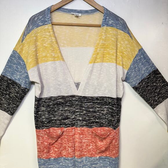 Striped long open cardigan - Picture 4 of 8